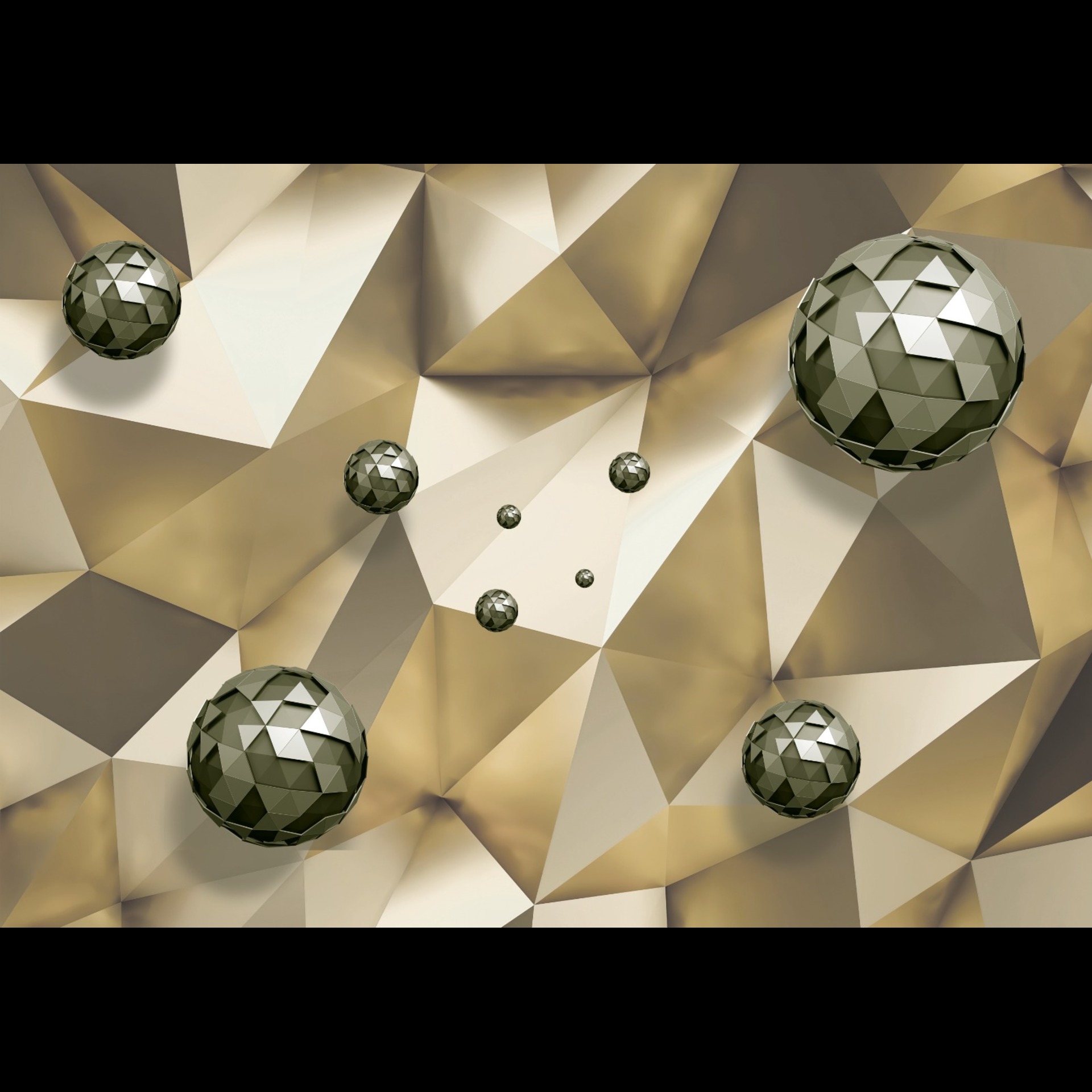 Linear gold geometric wallpaper in white background