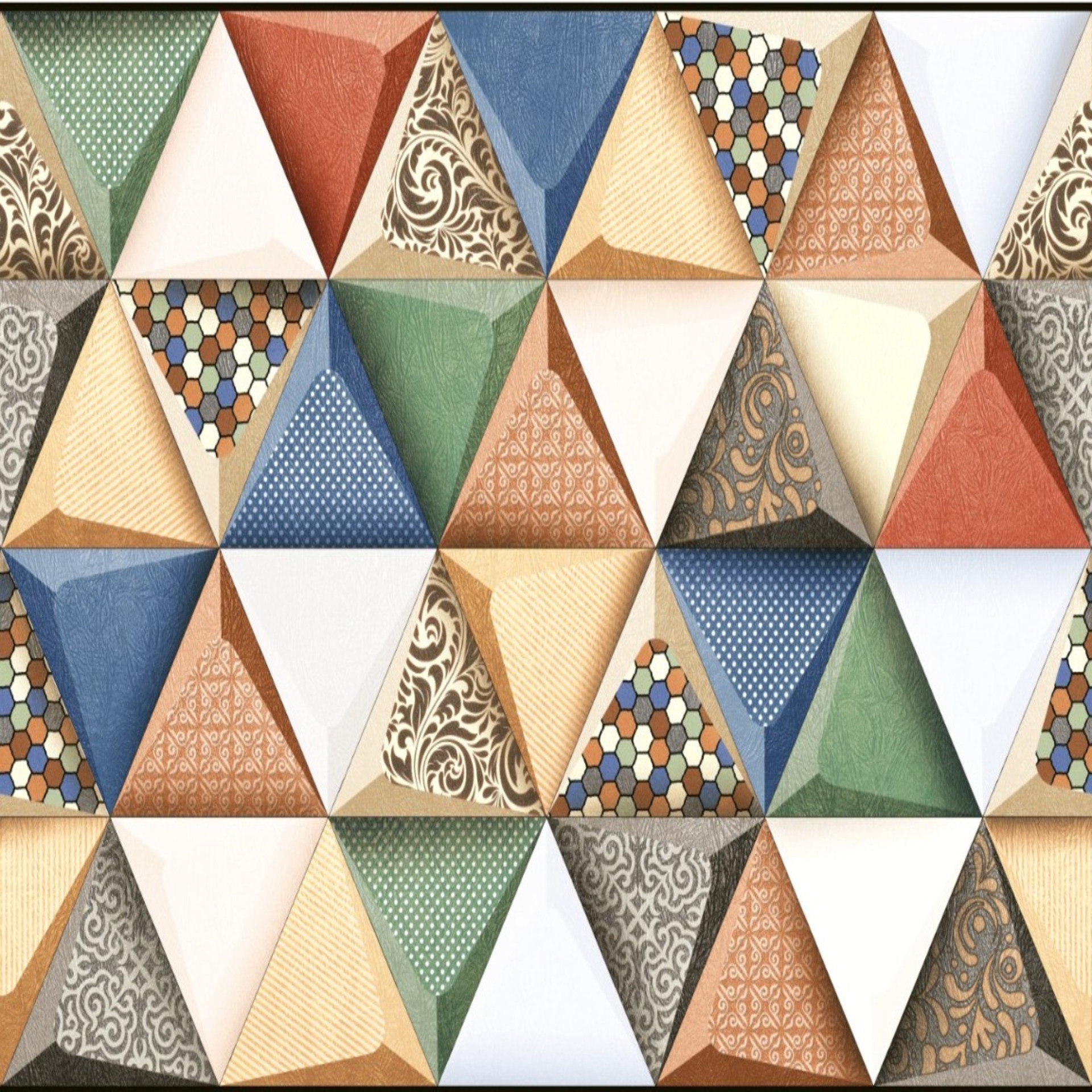 Argyle pyramid geometric wallpaper