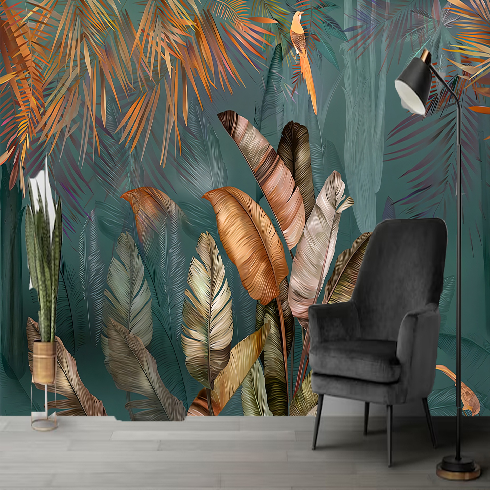 Tropical coconut trees wallpaper for living room